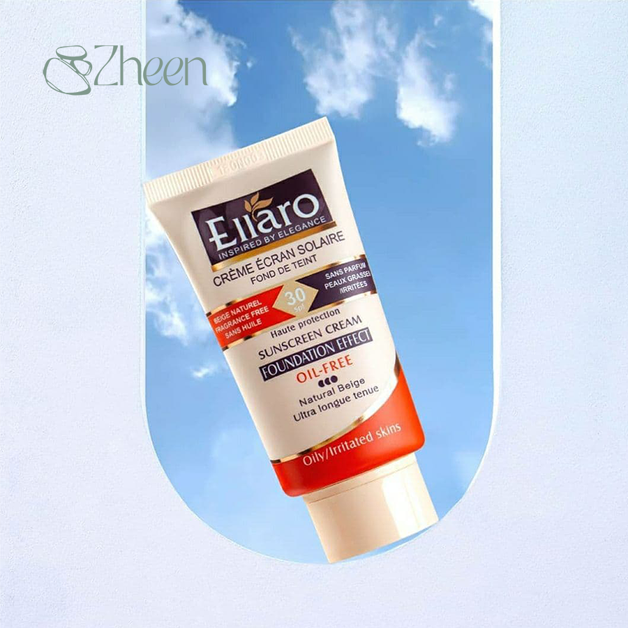 کرم ضد آفتاب رنگی الارو با SPF30 مات فاقد چربی بژ روشن  40 میل